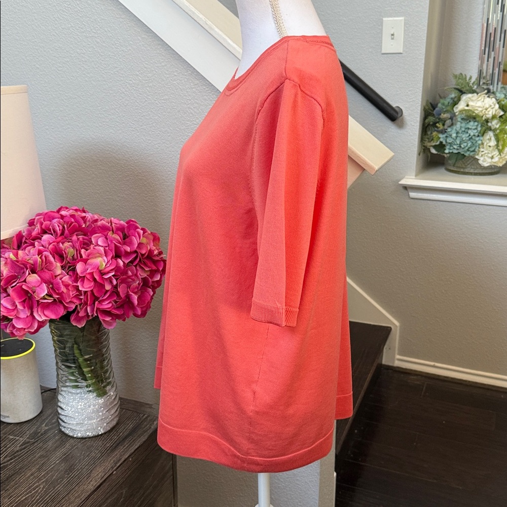 Chico’s Crewneck Pullover Sweater in Melon Mambo - Picture 9 of 13
